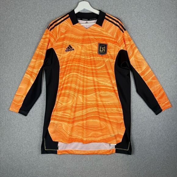 Adidas Condivo Womens Size Large Long Sleeve Goalkeeper Jersey Orange Black - Picture 1 of 8